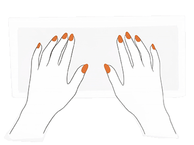 Hands typing on keyboard